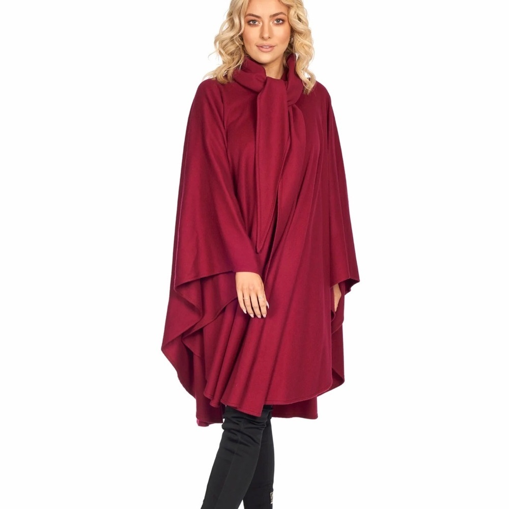 Jimmy Hourihan Women’s Classic Wool & Cashmere Irish Cape Cherry Red One Size
